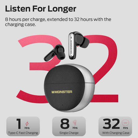 Auricolari Bluetooth Monster N-Lite 310, TWS, Nero