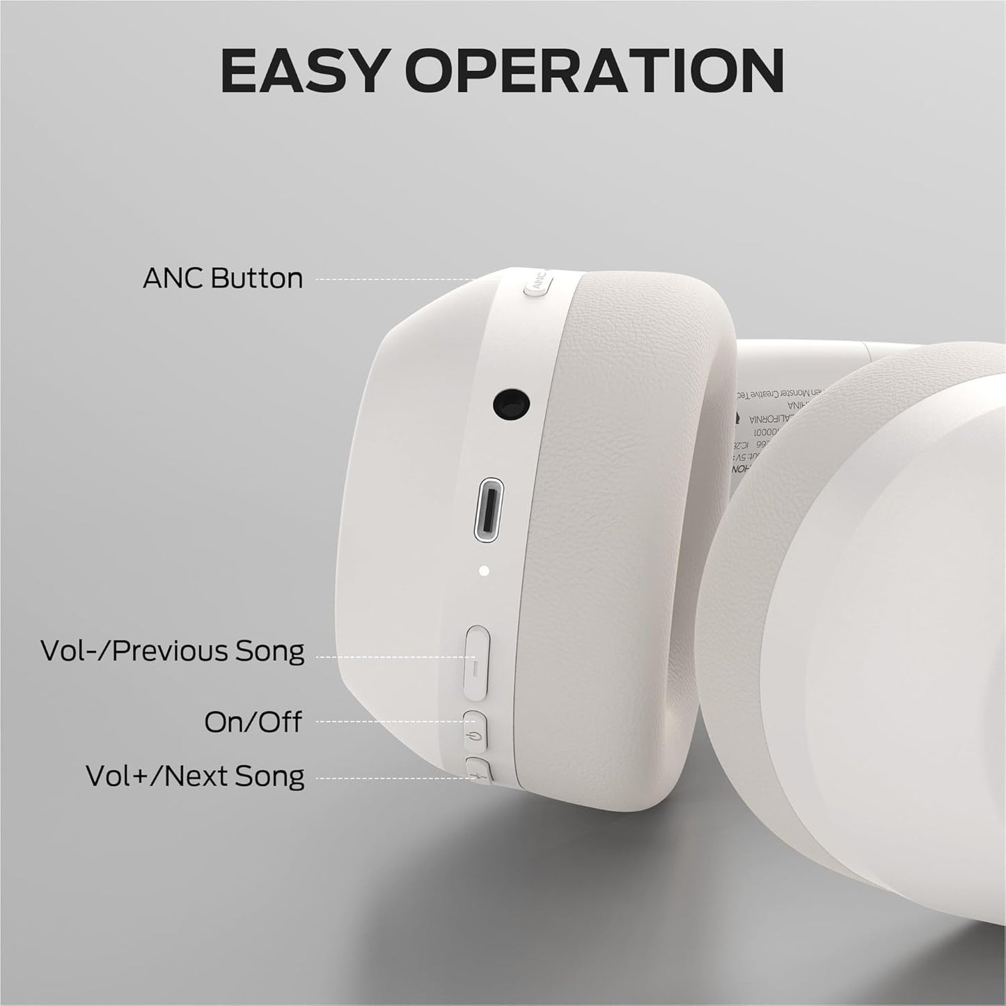 Handsfree Bluetooth Monster Persona 6th, MultiPoint, A2DP, ANC, Bianco