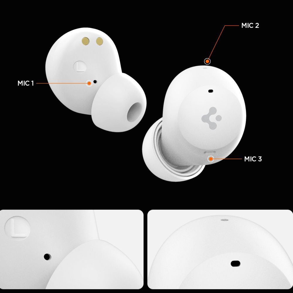 Auricolare Bluetooth Spigen SA2401, TWS, ANC, Bianco ASD07963