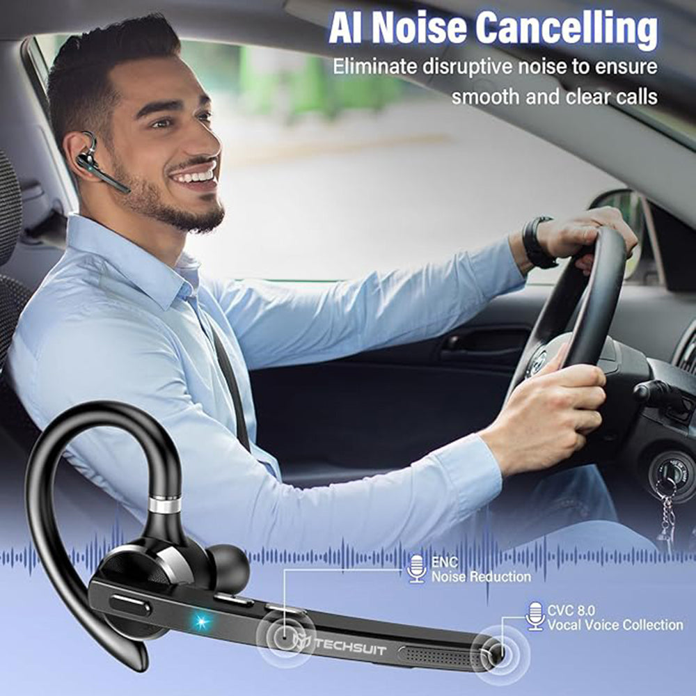 Auricolare Bluetooth Techsuit G9 TalkZen, A2DP, Nero