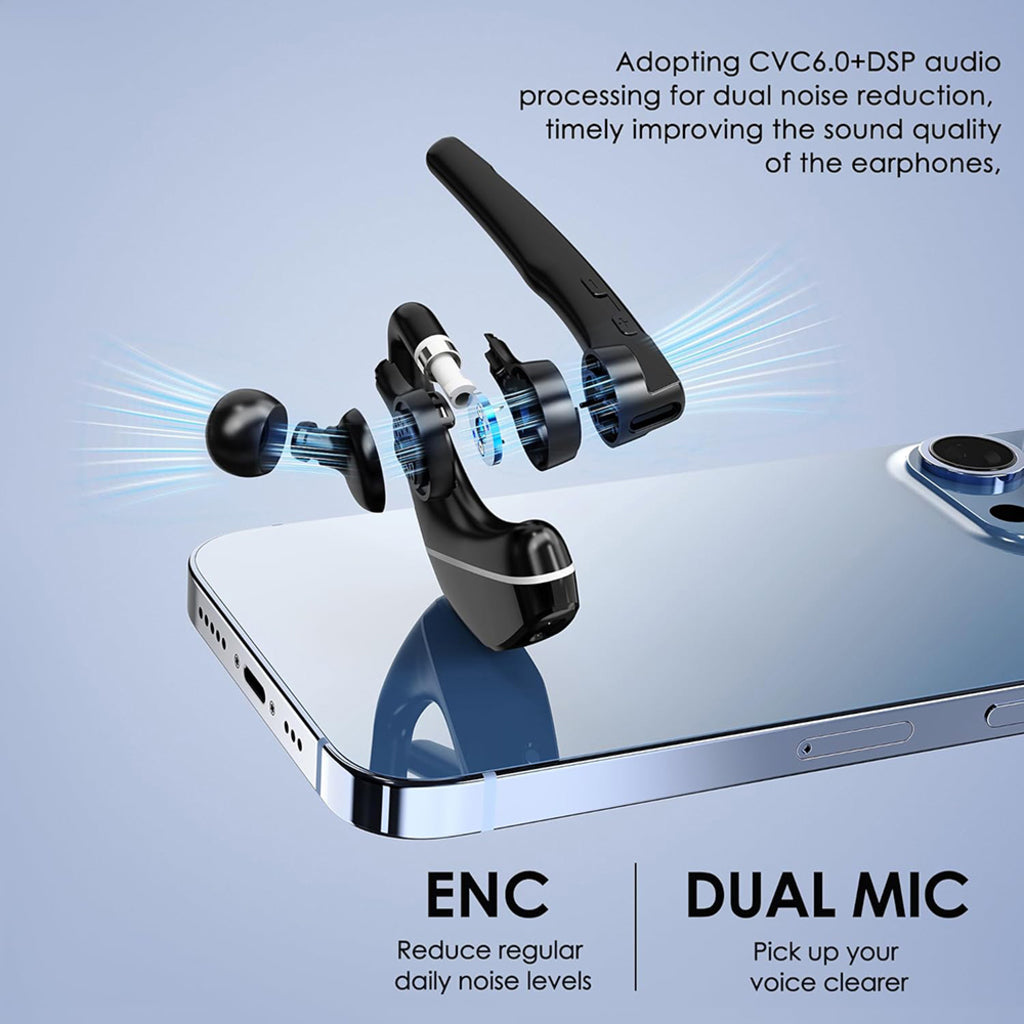 Cuffia Call Center Bluetooth Techsuit Hearyo A6L, Nera