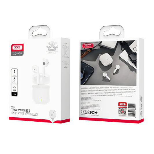 Bluetooth a mani libere XO Design X20, TWS, bianco