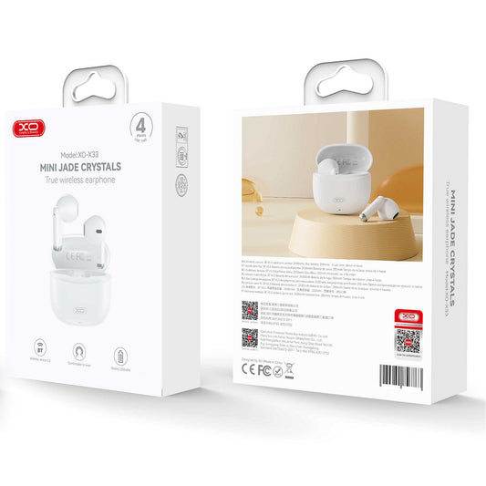 Auricolare Bluetooth XO Design X33, TWS, Bianco