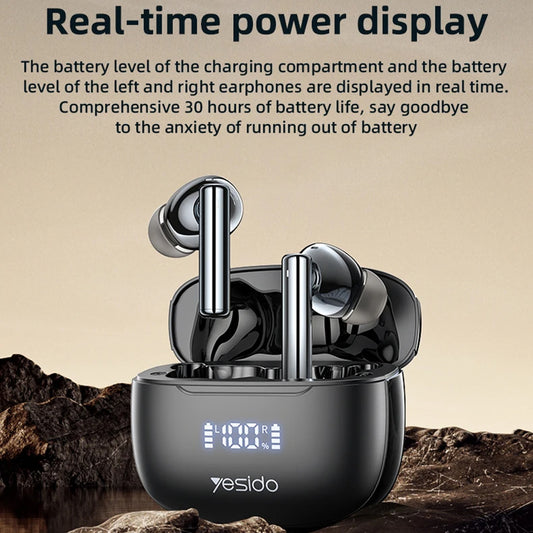 Auricolare Bluetooth Yesido TWS23, TWS, ANC, Nero