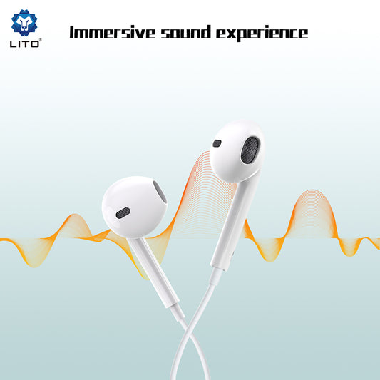 Handsfree USB-C Lito LF01T, 1.2m, Bianco