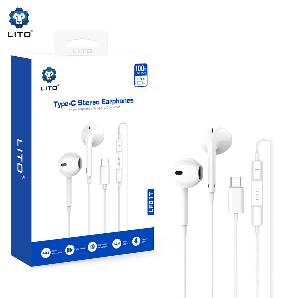 Handsfree USB-C Lito LF01T, Bianco