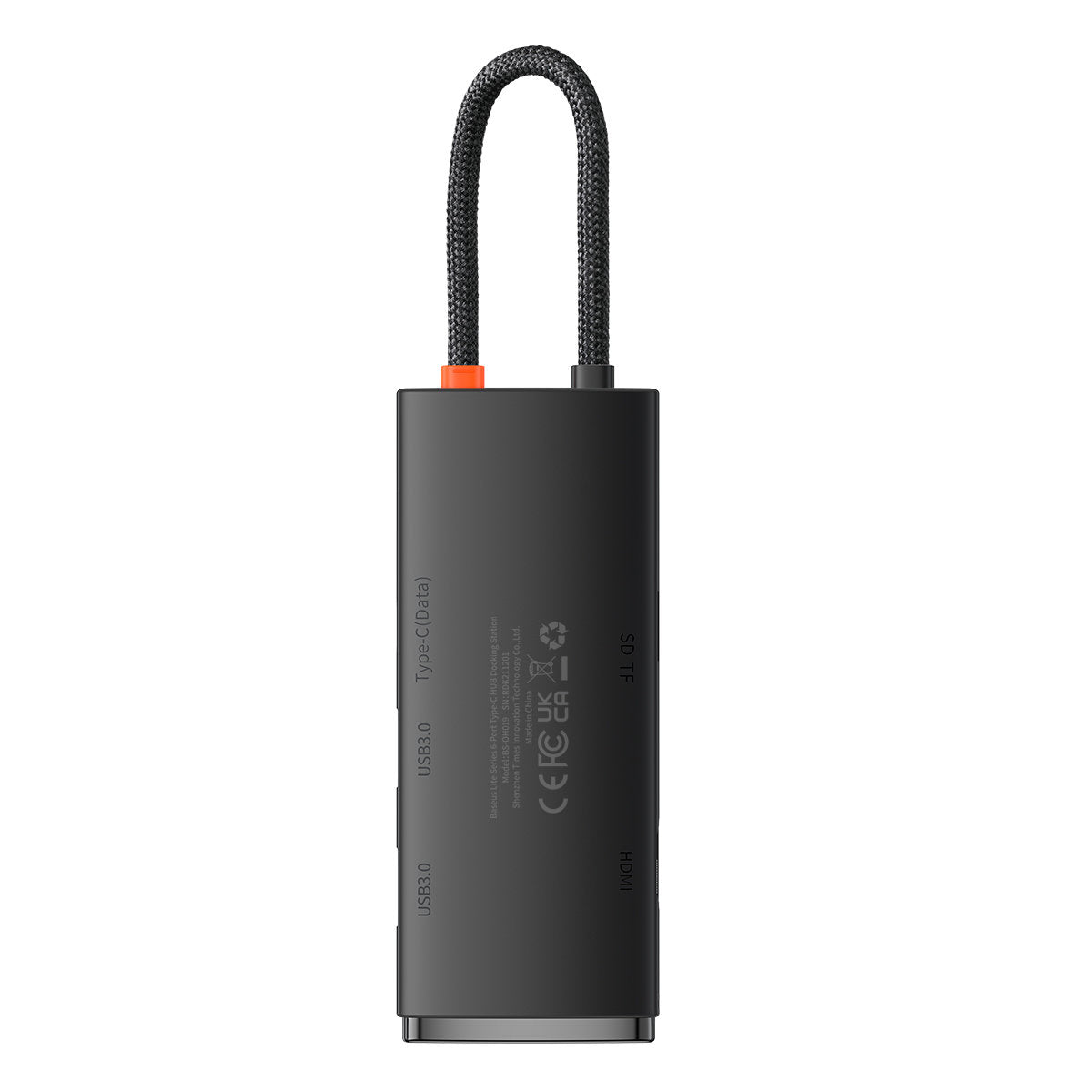 Hub USB-C Baseus, 2 x USB-A 3.0 - 1 x USB-C - 1 x HDMI - 1 x SD - 1 x microSD, Nero WKQX050001