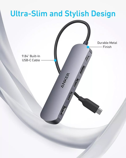 Hub USB-C Anker, 2 x USB-A - 1 x USB-A 3.0 - 1 x USB-C - 1 x HDMI, Grigio A8357HA0