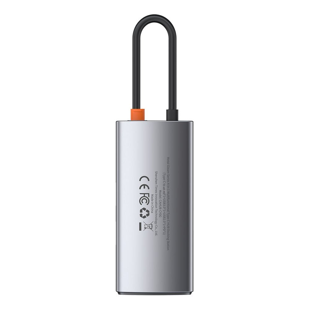 Hub USB-C Baseus Metal Gleam, 2 x USB-A - 1 x USB-C - 1 x HDMI, Grigio Ricondizionato CAHUB-CY0G