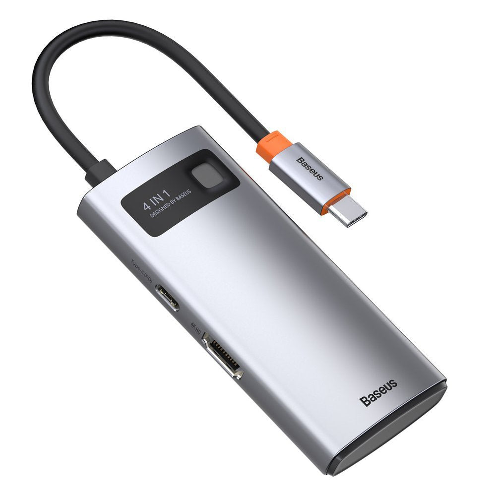 Hub USB-C Baseus Metal Gleam, 2 x USB-A - 1 x USB-C - 1 x HDMI, Grigio Ricondizionato CAHUB-CY0G