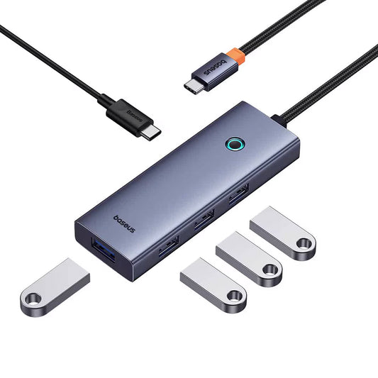 Hub USB-C Baseus UltraJoy, 4 x USB-A 3.0 - 1 x USB-C, Grigio B00052801811-01