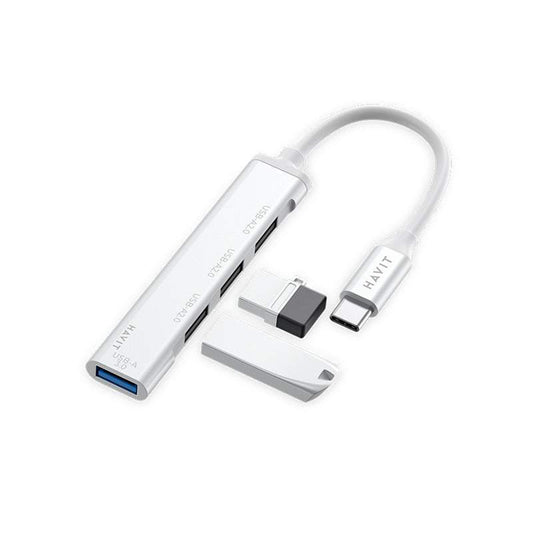 Hub USB-C HAVIT HB41, 4in1, Argento