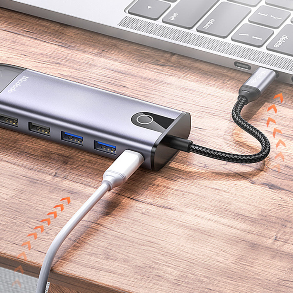 Hub USB-C McDodo HU-7420, 10in1, Grigio