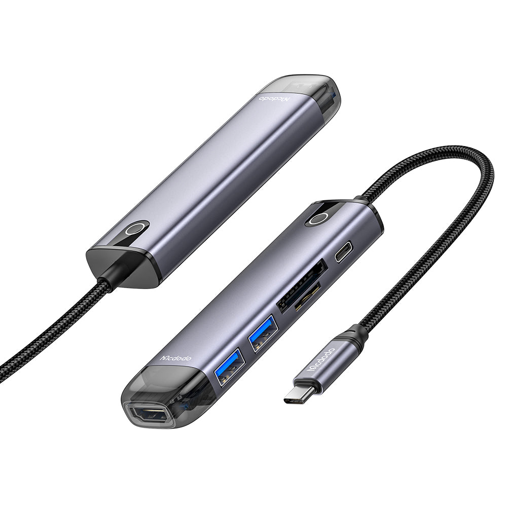 Hub USB-C McDodo HU-7740, 6in1, Grigio