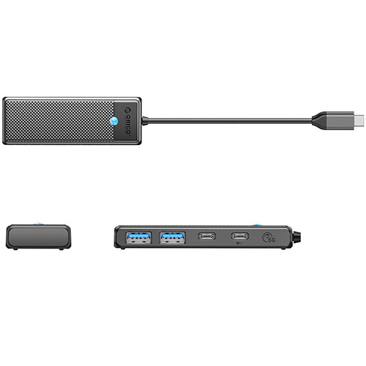 Hub USB-C Orico PAPW2AC-C3, 2 x USB-A 3.0 - 2 x USB-C, Nero
