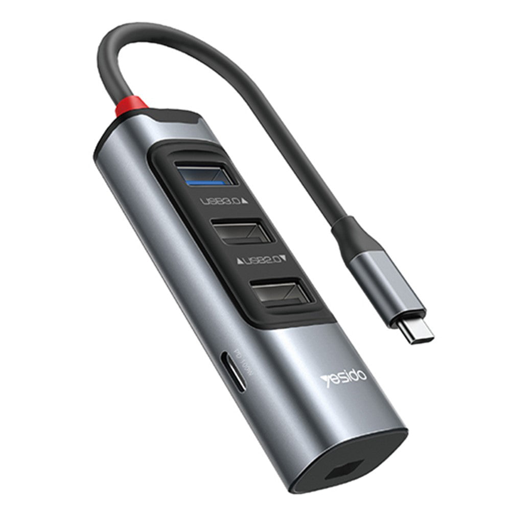 Hub USB-C Yesido HB24, 5in1, Grigio