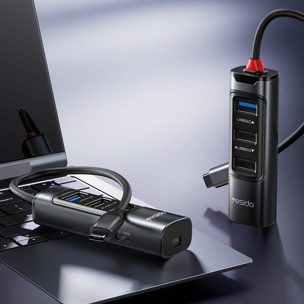 Hub USB-C Yesido HB24, 5in1, Grigio