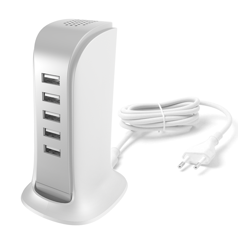 Caricatore Stazione Dudao A5EU, 25W, 5A, 5 x USB-A, Bianco
