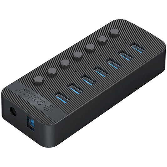 Hub USB Orico CT2U3-7AB, 7 x USB-A 3.0, Nero