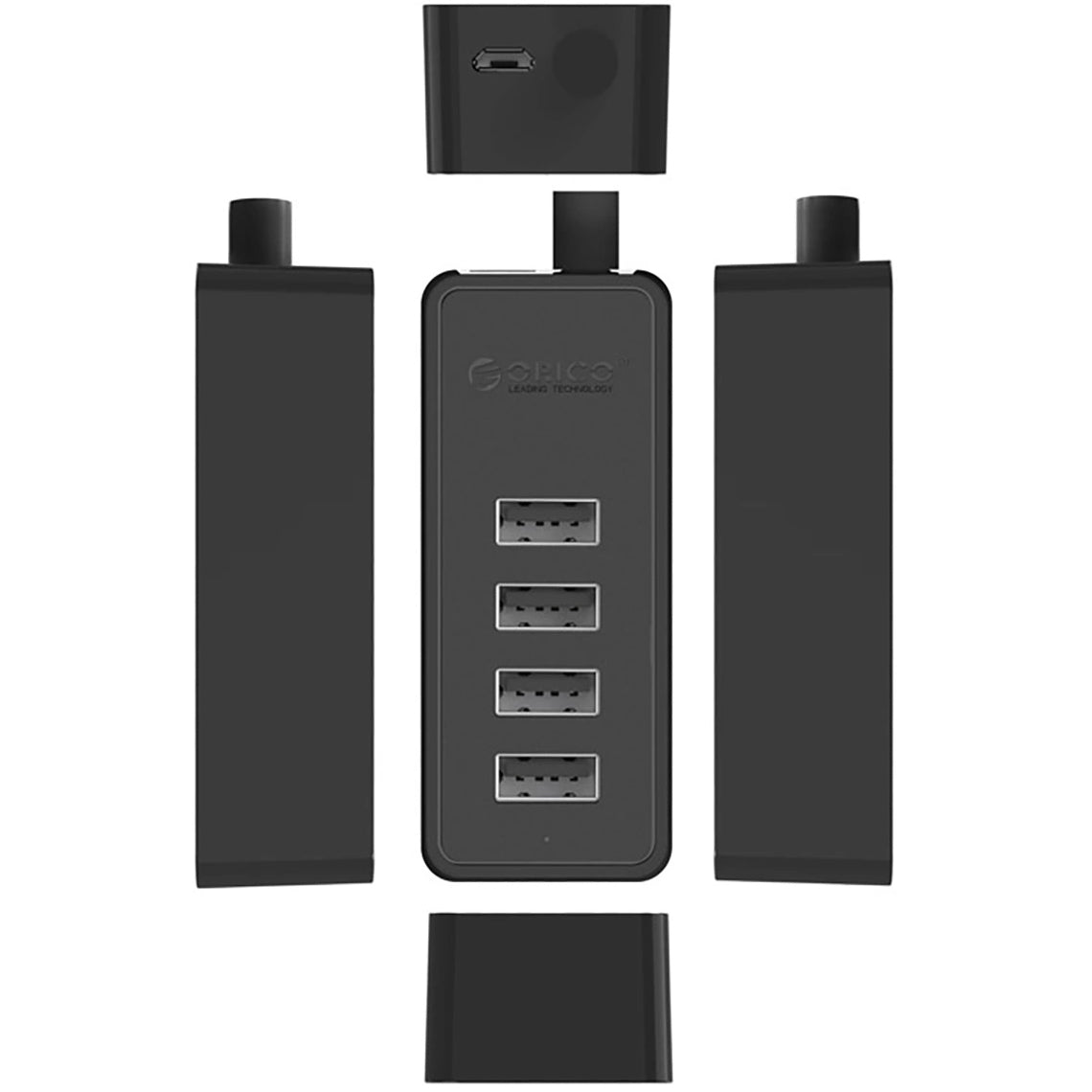 Hub USB Orico W5P-U2-100, 4 x USB-A, 1m, Nero