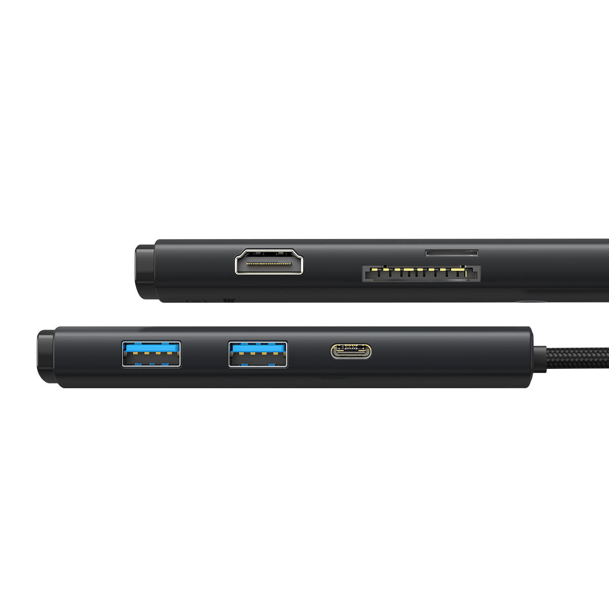 Hub USB-C Baseus Lite, 2 x USB-A 3.0 - 1 x USB-C - 1 x HDMI - 1 x SD - 1 x microSD, Nero WKQX050101