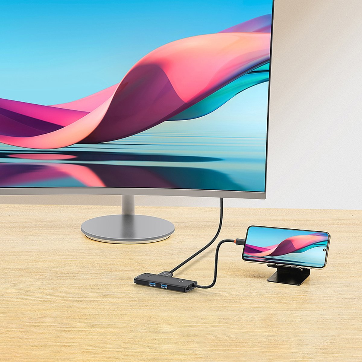 Hub USB-C Baseus Lite, 2 x USB-A 3.0 - 1 x USB-C - 1 x HDMI - 1 x SD - 1 x microSD, Nero WKQX050101