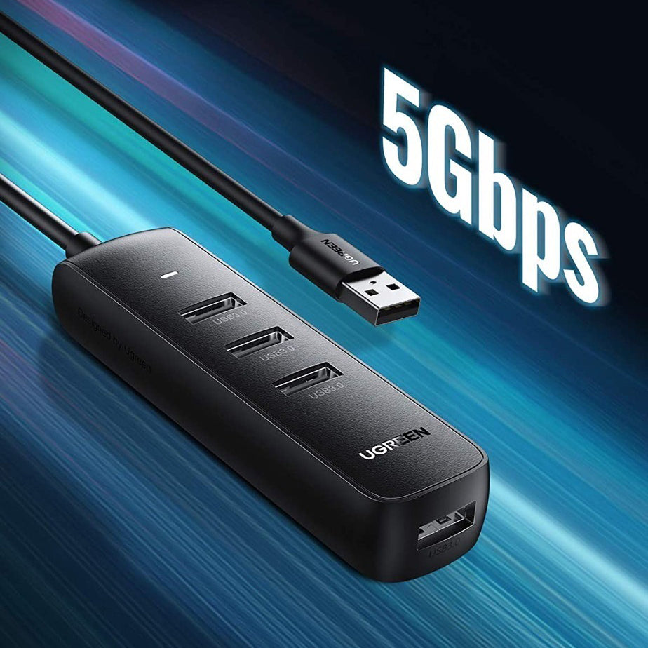 Hub USB UGREEN CM416, 4 x USB-A 3.0, 0.25m, Nero