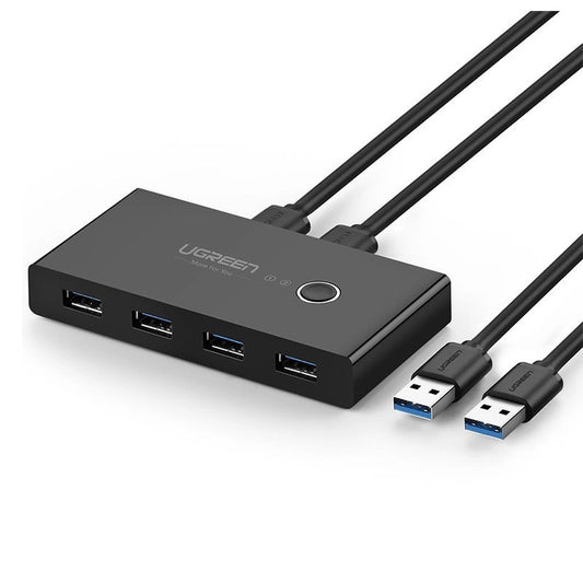 Hub USB UGREEN US216 Scatola di commutazione a due vie, 4 x USB-A 3.0, nero