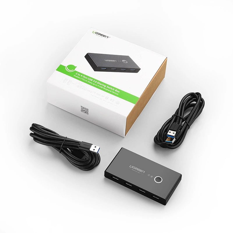 Switch USB UGREEN US216 (30768) Two Sharing Box, 4 x USB-A 3.0, Nero
