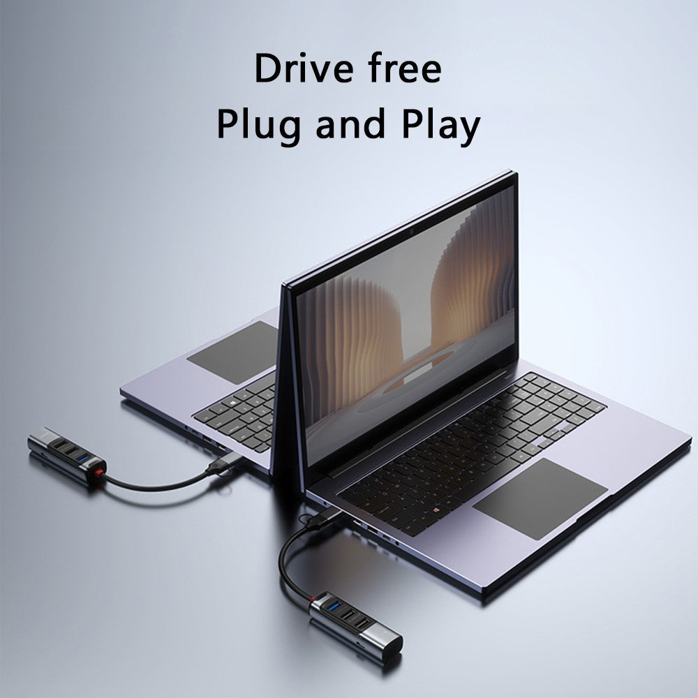 Hub USB / USB-C Yesido HB19, 4in1, Grigio