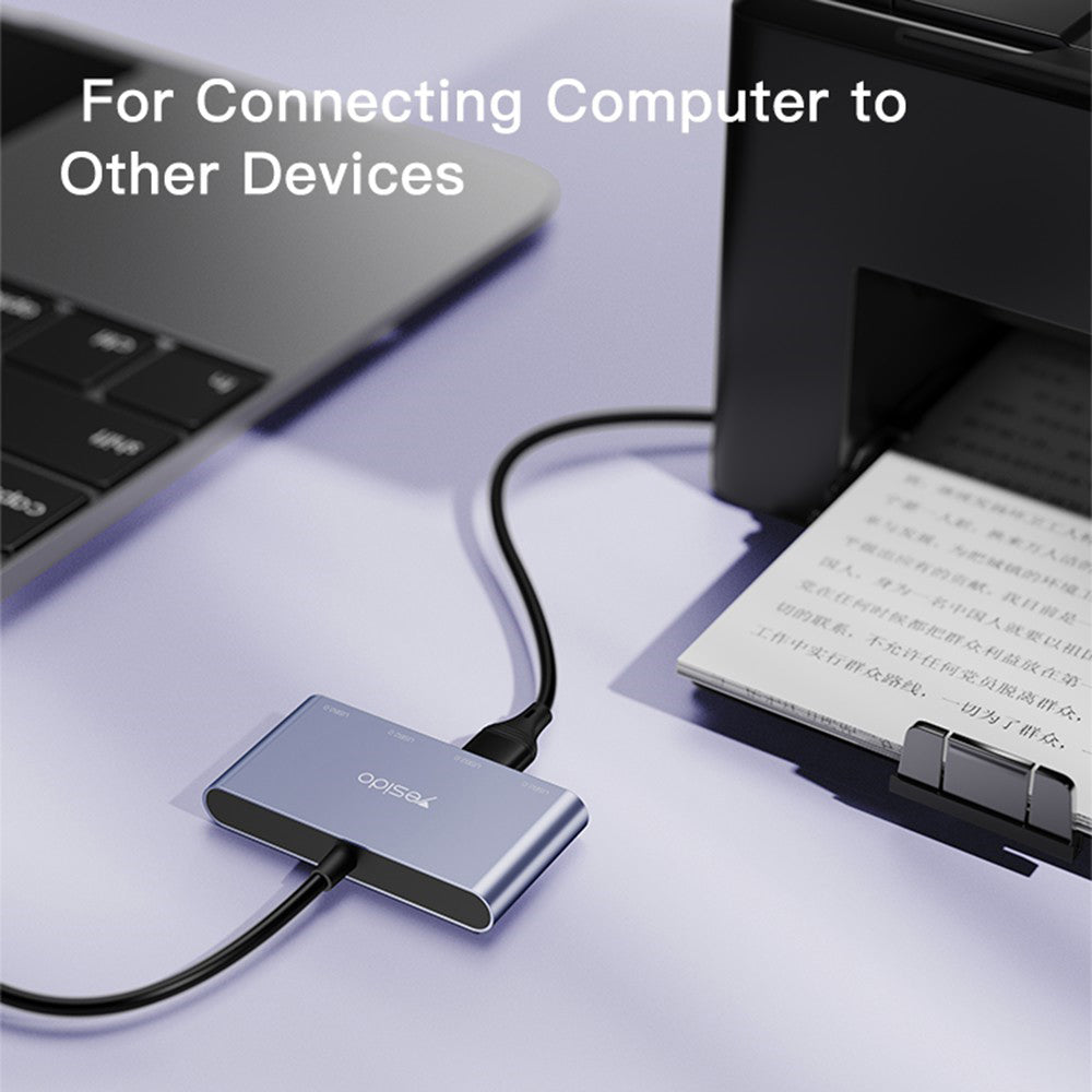 Hub USB Yesido HB12, 4in1, Grigio