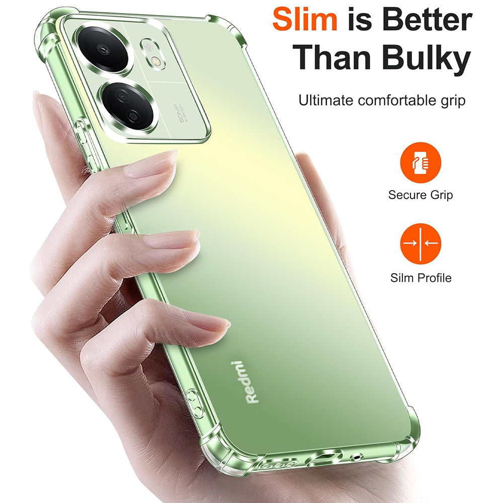 Custodia con Protezione per Fotocamera per Xiaomi Poco C65 / Redmi 13C, Techsuit, Shockproof Clear, Trasparente