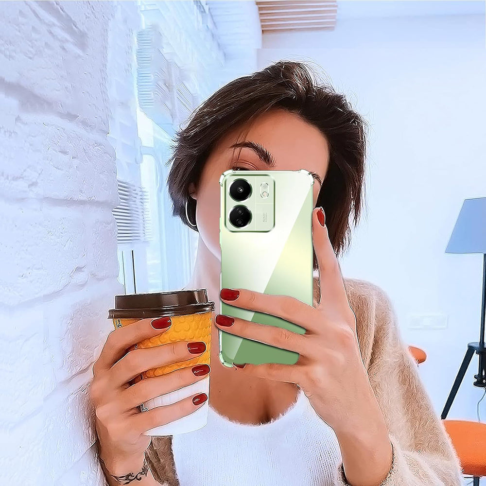 Custodia con Protezione per Fotocamera per Xiaomi Poco C65 / Redmi 13C, Techsuit, Shockproof Clear, Trasparente