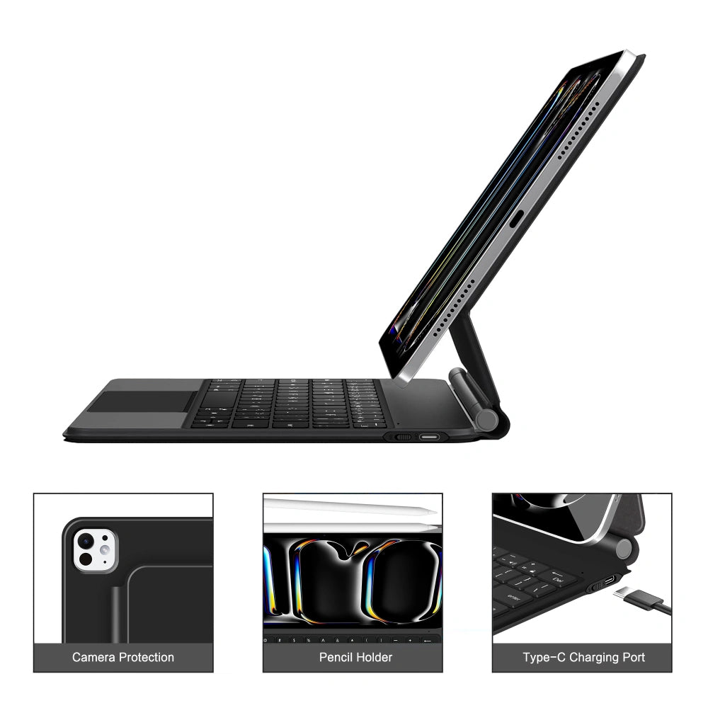 Custodia con Tastiera per Apple iPad Pro 13 (2025) / (2024), Tech-Protect, SmartCase Magnetica, Nera