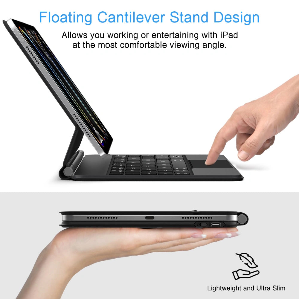 Custodia con Tastiera per Apple iPad Pro 13 (2025) / (2024), Tech-Protect, SmartCase Magnetica, Nera