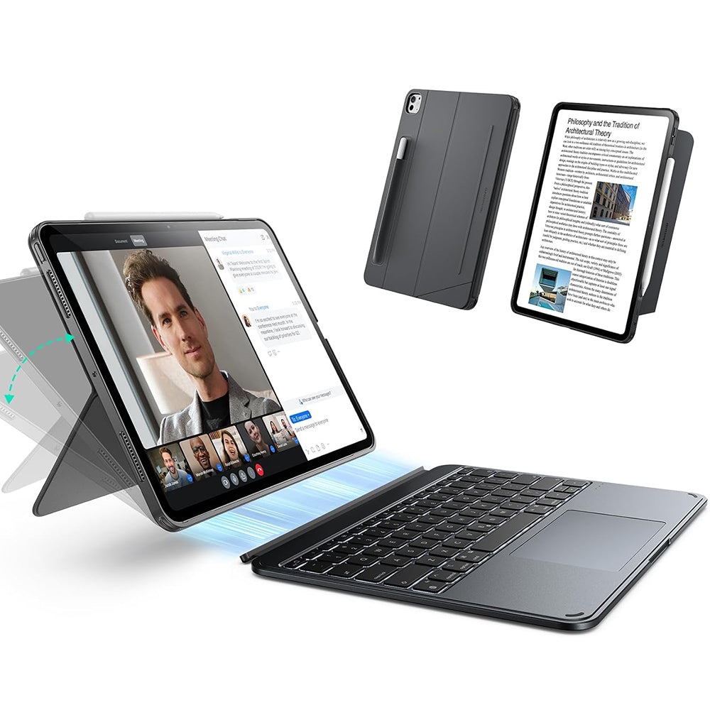 Custodia con Tastiera per Apple iPad Air 11 (2026) / iPad Air 11 (2025) / Air 11 (2024) / Air (2022) / Air (2020), ESR, Shift, Grigio