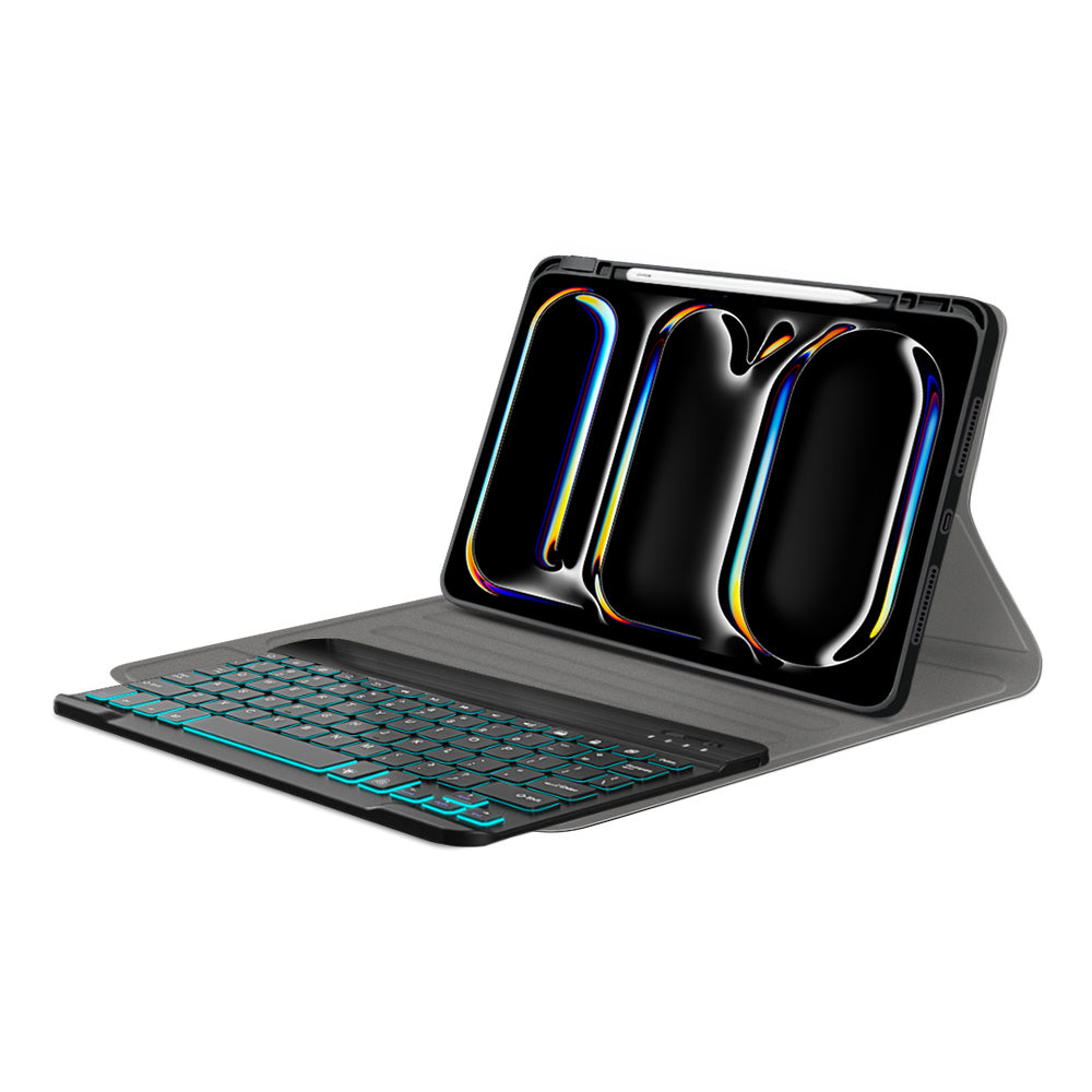 Custodia con Tastiera per Apple iPad Pro 11 (2024), Techsuit, CozyTab, Nera