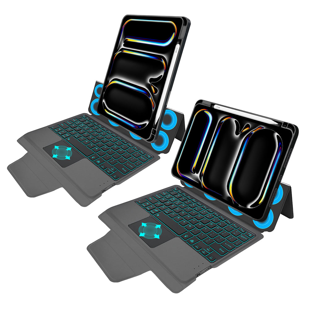 Custodia con Tastiera per Apple iPad Pro 11 (2024), Techsuit, KeyTab Pro, Nera