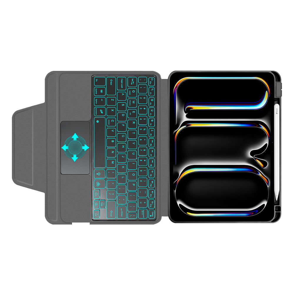 Custodia con Tastiera per Apple iPad Pro 11 (2024), Techsuit, KeyTab Pro, Nera
