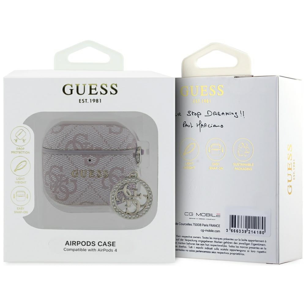 Custodia Guess 4G Strass Charm per Apple AirPods 4, Rosa