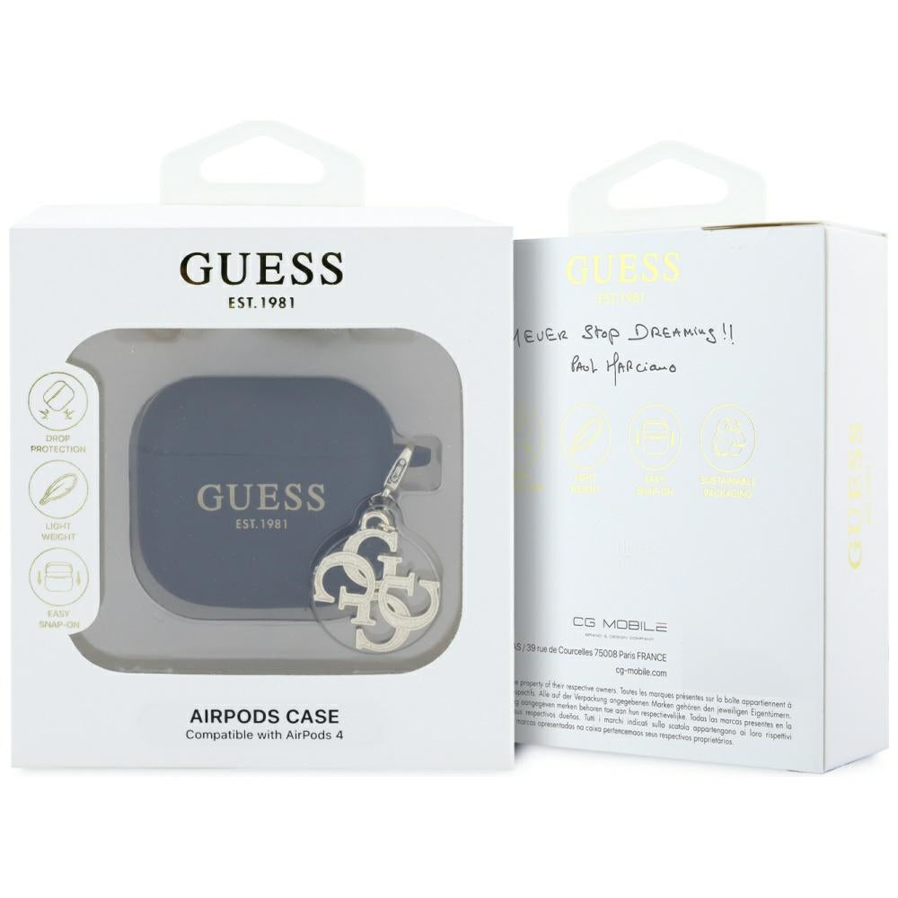 Custodia Guess W/4G Charm per Apple AirPods 4, Nera