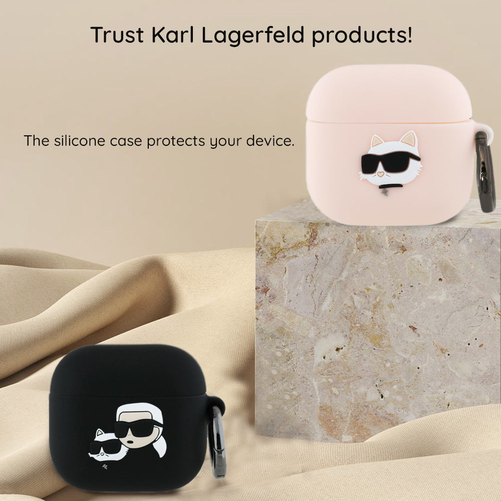 Custodia Karl Lagerfeld 3D Karl's Head per Apple AirPods 4, Nera