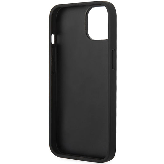 Custodia per Apple iPhone 14 Plus, Karl Lagerfeld, Saffiano Monogram Metal Logo, Nera