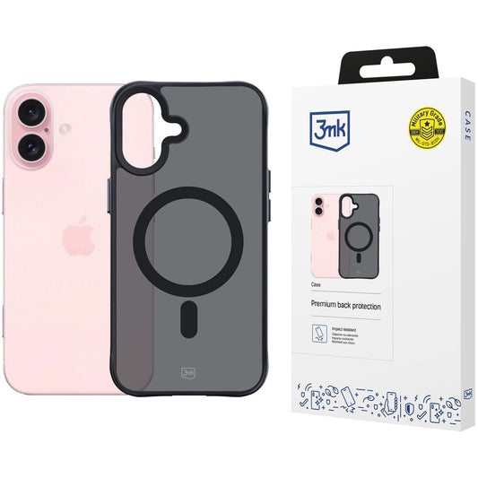 Custodia MagSafe per Apple iPhone 16, 3MK, Smoke MagCase, Nera