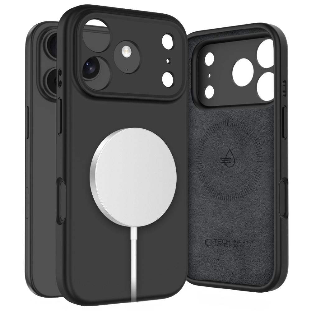 Custodia MagSafe per Apple iPhone 17 Pro, Tech-Protect, Silicone, Nera