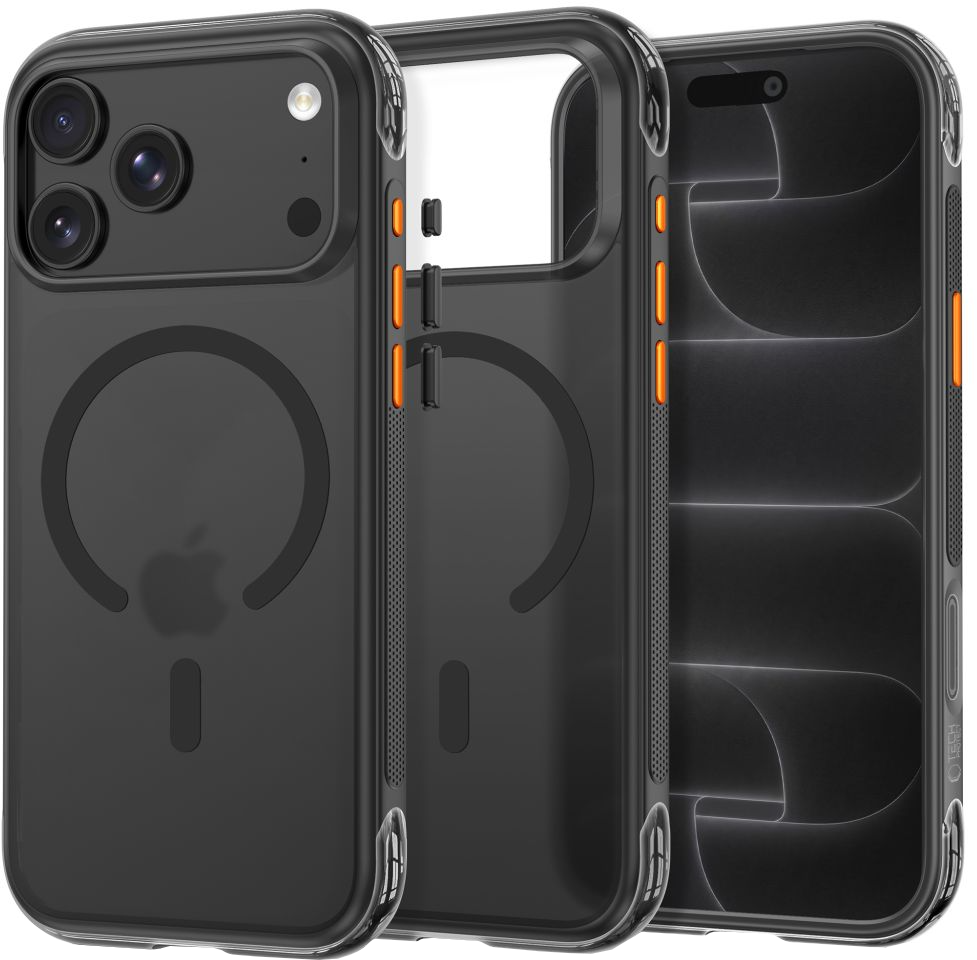 Custodia MagSafe per Apple iPhone 18 Pro / 17 Pro, Tech-Protect, MagAir CC, Nero Opaco