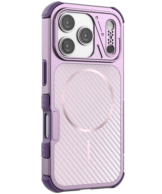 Custodia MagSafe per Apple iPhone 18 Pro Max / 17 Pro Max, OEM, Protezione in Carbonio e Angoli, Viola
