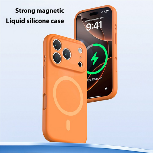 Custodia MagSafe per Apple iPhone 17 Pro Max, OEM, Silicone Liquido, Nera