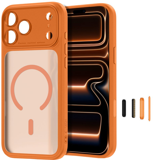 Custodia MagSafe per Apple iPhone 18 Pro Max / 17 Pro Max, Tech-Protect, MagPeak CC, Arancione Opaco