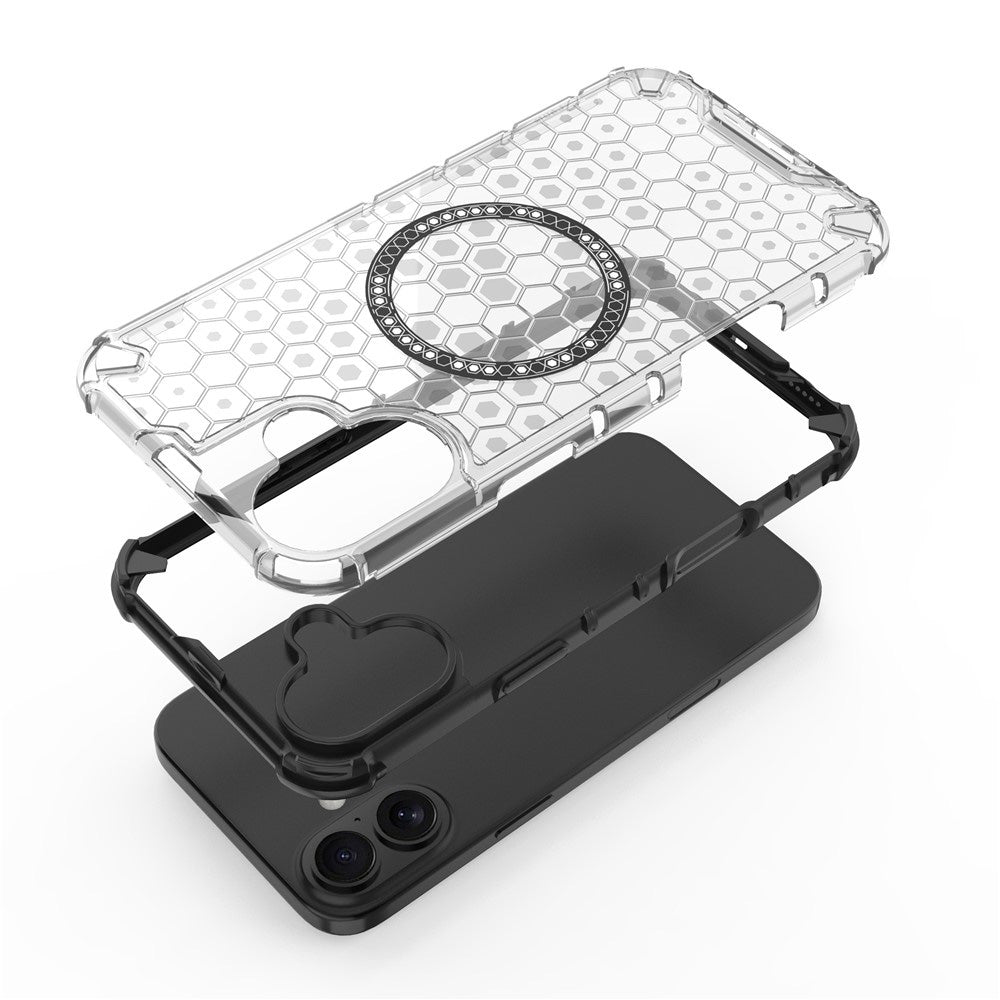 Custodia MagSafe per Apple iPhone 16, Techsuit, HoneyComb Shield, Blu